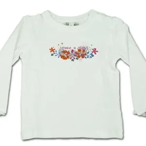Zero2Three meisjes baby shirtje bright white lange mouw