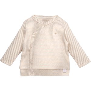 BESS newborn overslag shirtje off-white met sand gestreept