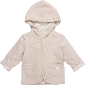 BESS newborn vestje met capuchon reversibel sand