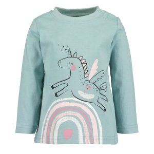 Blue Seven baby meisjes t-shirtje unicorn groen lange mouw