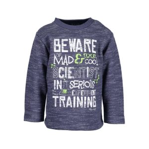 Blue Seven donkerblauw gemêleerde jongens baby sweater genius boy