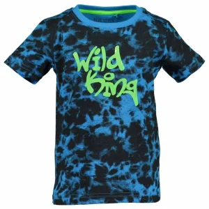 Blue Seven jongens t shirt Wild King blauw AOP