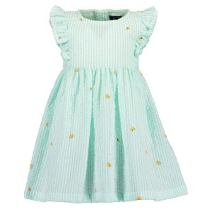 Blue seven meisjes baby jurkje unicorn love mint gestreept