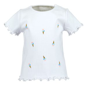 Blue Seven meisjes baby rib shirtje unicorn love wit