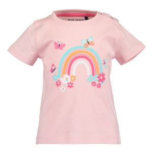 Blue Seven baby t-shirt vlinders lichtroze
