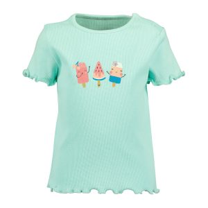 Blue Seven meisjes baby ribshirtje unicorn love mint