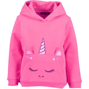 Blue Seven meisjes sweater met capuchon Eénhoorn fuchsia