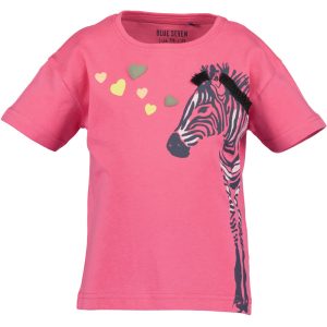 Blue Seven meisjes t-shirt zebra fuchsia roze