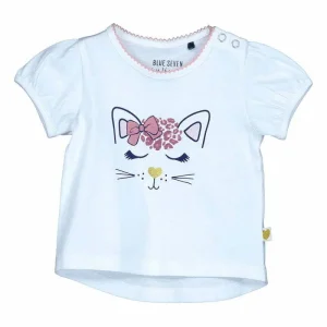 Blue Seven newborn shirtje Lovely Leo met korte mouw wit