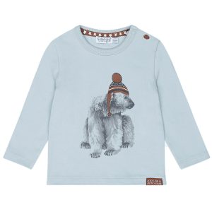 Dirkje jongens babyshirtje ijsbeer lange mouw lichtblauw