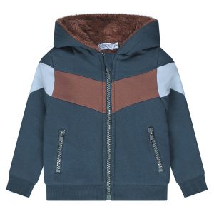 Dirkje jongens buitenvestje met teddy petrol