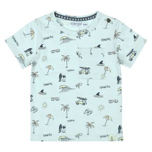 Dirkje jongensshirtje tropical AOP zachtgroen
