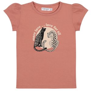 Dirkje meisjes T shirt more love terracotta