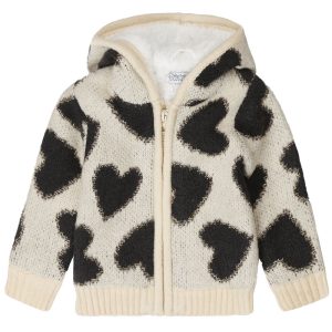 Dirkje meisjes buitenvest hartjes met capuchon off-white