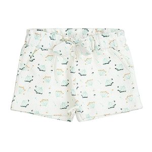 Dirkje meisjes short bloemen off-white