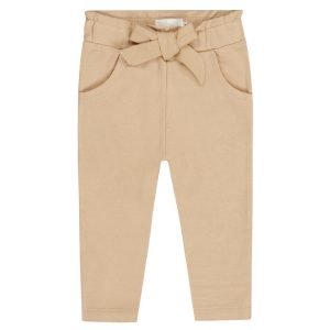 Dirkje meisjes sweatbroekje strik beige