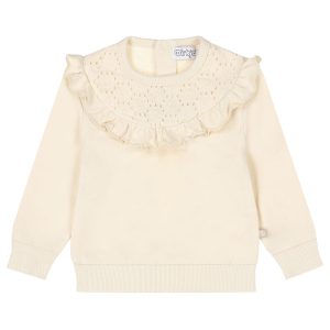 Dirkje meisjes sweater broderie crème