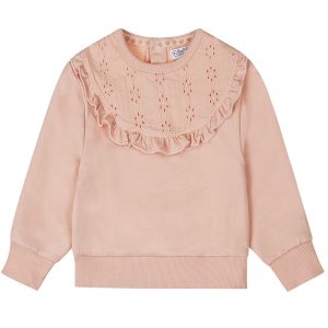 Dirkje meisjes sweattrui broderie zalmroze