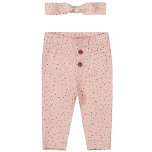 Dirkje newborn broekje meisjes en haarbandje gestipt