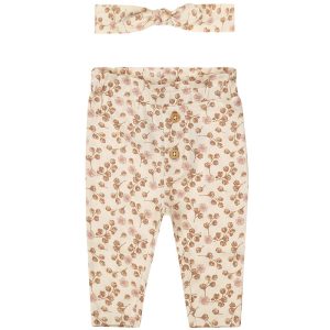 Dirkje newborn broekje meisje en haarbandje gebloemd