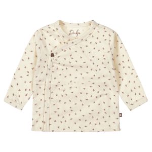 Dirkje newborn overslag shirtje blaadjes creme