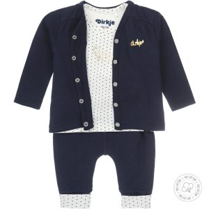 Dirkje newborn meisjes kledingsetje donkerblauw/off-white