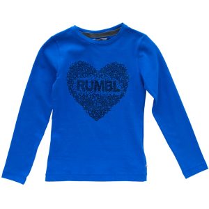 Rumbl meisjes shirt hartje blauw lange mouw