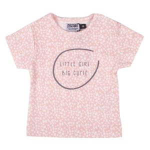 Zero2Three Newborn roze meisjes baby shirt Big Cutie (Giraffe) korte mouw