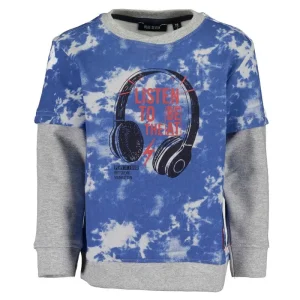 Blue Seven grijs met blauwe jongens camouflage sweater