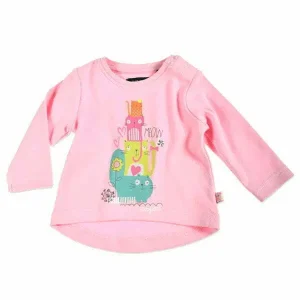 Blue Seven newborn lichtroze meisjes baby shirt Little Kitty Cat lange mouw 56