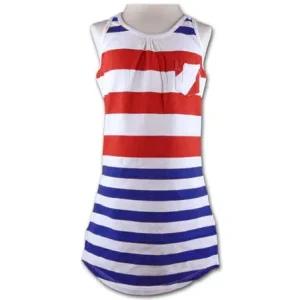 Rumbl meisjes tuniek rood/wit/blauw gestreept