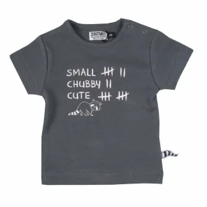 Zero2Three Newborn antraciet jongens baby shirtje wasbeer korte mouw